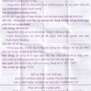 Smart Pharma - Thuốc giun quả núi Nam Hà Mebendazol 500mg (1 viên) 2 Smart Pharma - 00022092 mebendazol 500mg nam ha 1v giun nui 4348 60ff large 9591aadf77