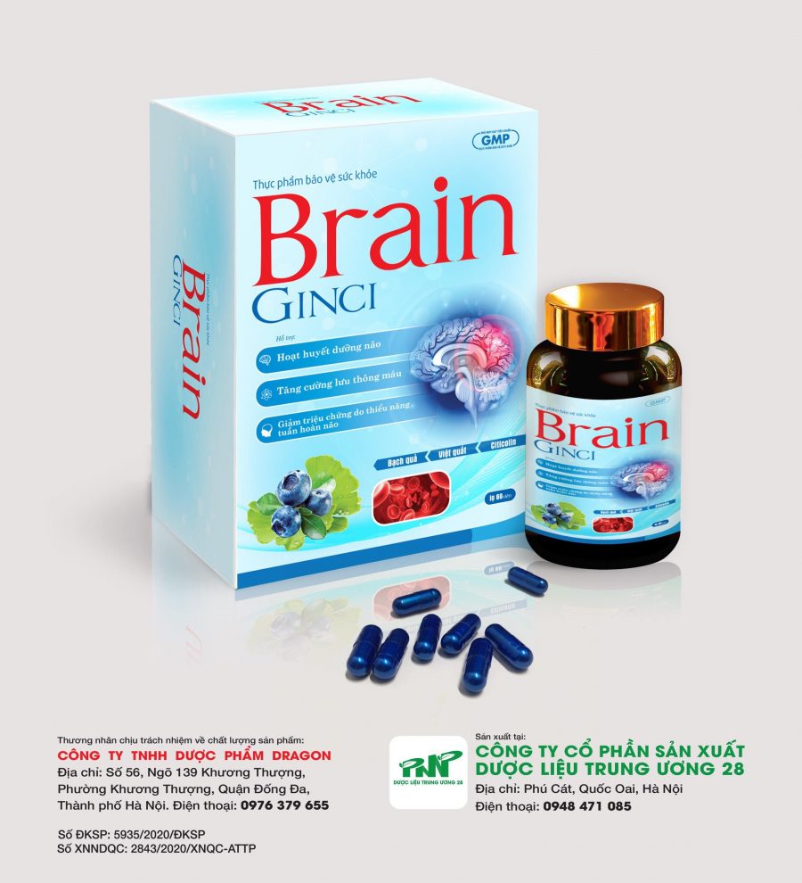 Brain Ginci - Hỗ trợ tăng cường lưu thông máu, hoạt huyết dưỡng não