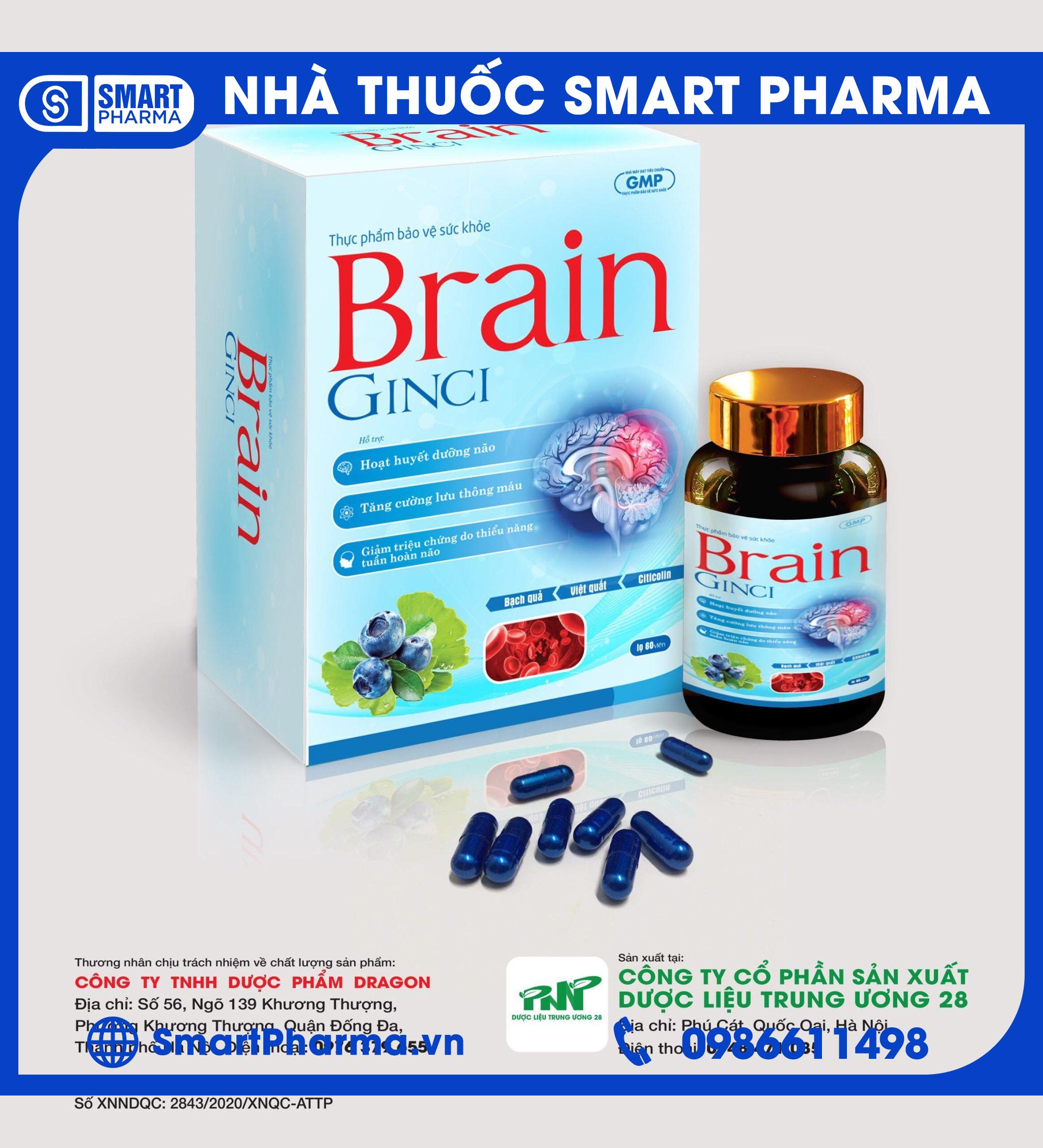 Brain Ginci Brain Ginci - Hỗ trợ tăng cường lưu thông máu, hoạt huyết dưỡng não