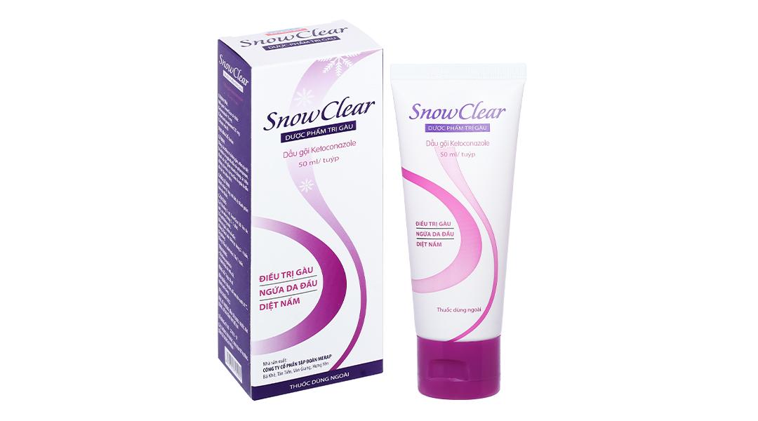 snowclear-1 Hỗn dịch Snowclear Merap điều trị gàu, ngứa da đầu, diệt nấm (50ml)