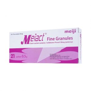 Cốm pha hỗn dịch uống Meiact 50mg Meiji điều trị viêm tai giữa, viêm xoang, viêm amidan