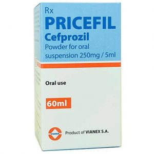 Hỗn dịch Pricefil Cefprozil Vianex điều trị viêm họng, viêm amidan, viêm xoang