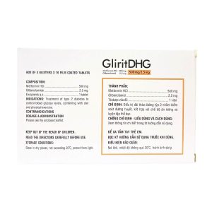 Smart Pharma - Thuốc GliritDHG 500mg/2,5mg điều trị đái tháo đường tuýp 2 (3 vỉ x 10 viên) 1 Smart Pharma - Glirit 500 2.5 2