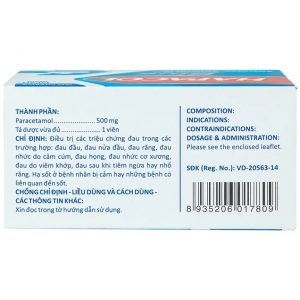 Smart Pharma - Thuốc Hapacol Blue 500 DHG điều trị đau đầu, đau nửa đầu 3 Smart Pharma - Hapacol Blue1