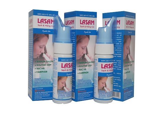 Lasam 70ml Xanh - Tân Hà Lan1 Dung dịch vệ sinh mũi Lasam Halaco hỗ trợ làm sạch mũi họng, ngừa viêm nhiễm dị ứng