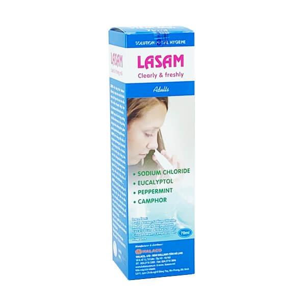 Lasam 70ml Xanh - Tân Hà Lan2 Dung dịch vệ sinh mũi Lasam Halaco hỗ trợ làm sạch mũi họng, ngừa viêm nhiễm dị ứng