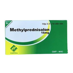 Thuốc Methylprednisolon 16mg Vidipha chống viêm hoặc ức chế miễn dịch trong điều trị dị ứng, ung thư (3 vỉ x 10 viên)