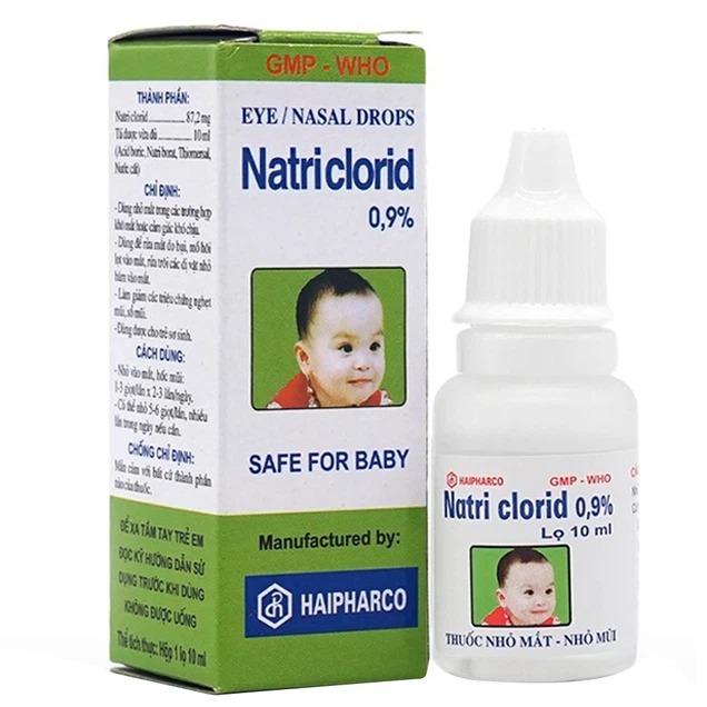 Natriclorid 0,9% 8ml HP Thuốc nhỏ mắt, nhỏ mũi Natri Clorid 0,9% Haipharco giảm khô mắt, nghẹt mũi, sổ mũi
