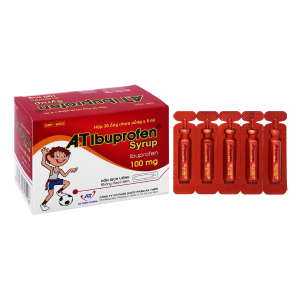 Thuốc A.T Ibuprofen 100mg An Thiên giảm đau, kháng viêm, hạ sốt (30 ống x 5ml)