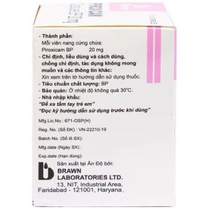 Smart Pharma - Piroxicam capsules BP 20mg Brawn giảm đau viêm khớp dạng thấp 2 Smart Pharma - Piroxicam1
