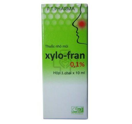 Xylo - Fran 0,1% (Lọ 10ml) Thuốc Xylo-fran 0.1% điều trị các triệu chứng ngạt mũi do viêm mũi, cảm lạnh