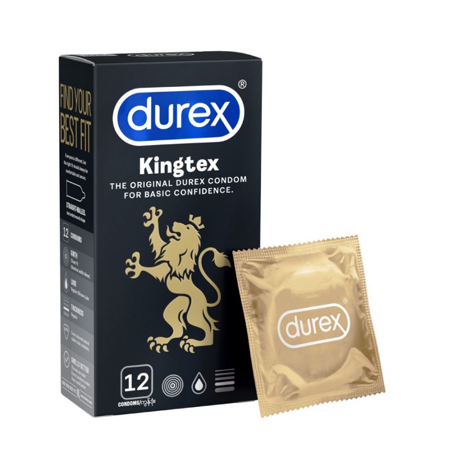 Bao cao su Durex Kingtex 12 cái ôm sát, vừa vặn 49mm