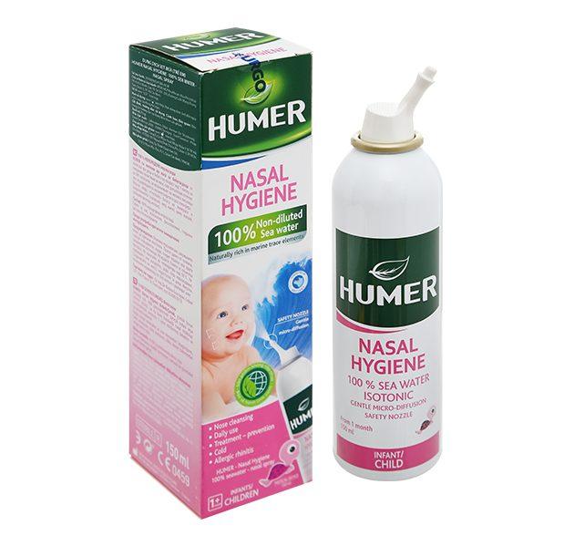 humer-tre-em-150ml Dung dịch xịt mũi Humer hồng 150ml cho trẻ dưới 15 tuổi