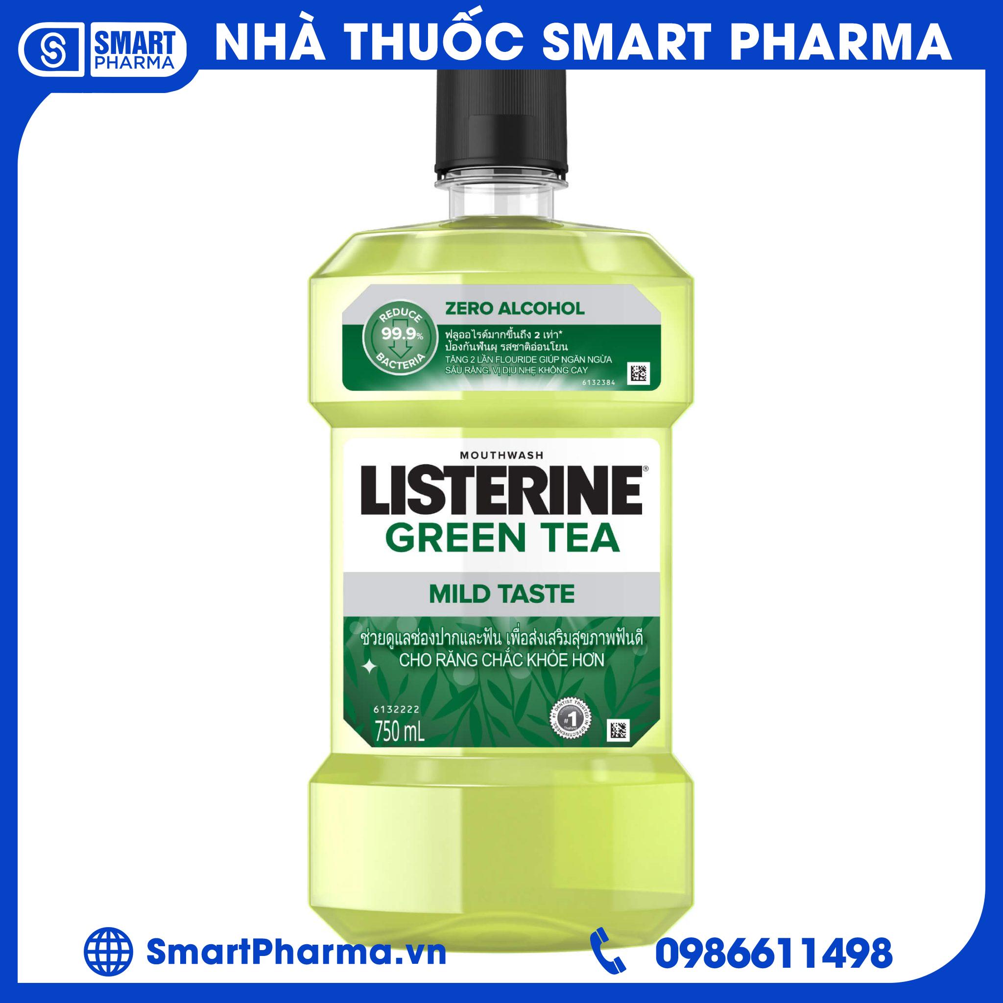 listerine-tra-xanh-750ml Listerine Trà Xanh 750ml Bảo Vệ Răng Miệng Suốt 24 Giờ