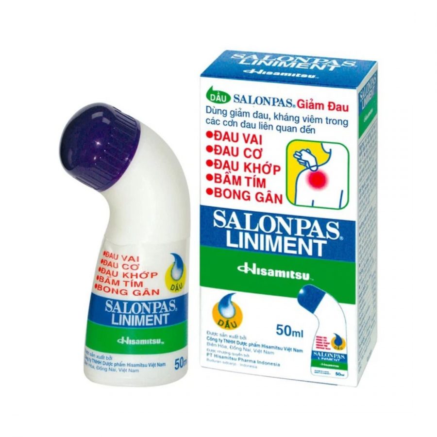 Dầu Salonpas Liniment 50ml giảm đau vai, đau cơ