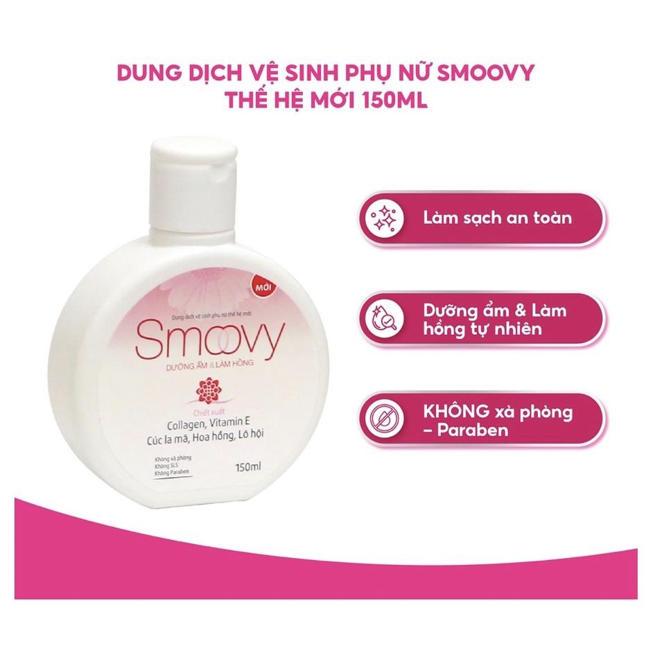 smoovy-hong-1 Dung dịch vệ sinh phụ nữ Smoovy hồng Meracine 150ml