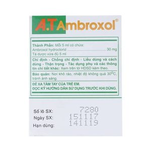 Smart Pharma - Dung dịch uống A.T Ambroxol 30mg làm loãng nhầy trong bệnh viêm phế quản (30 ống x 5ml) 1 Smart Pharma - Ambroxol 30mg 3