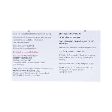 Arcoxia 90mg MSD2 Smart Pharma - Arcoxia 90mg MSD2