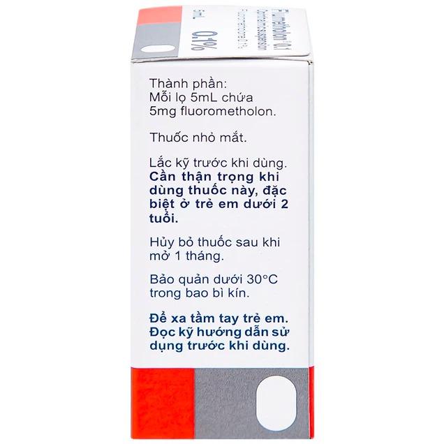 Flumetholon 0,1% 5ml. Santen Nhật bản 3 Hỗn dịch nhỏ mắt Flumetholon 0.1% Santen điều trị các bệnh viêm phía ngoài mắt (5ml)