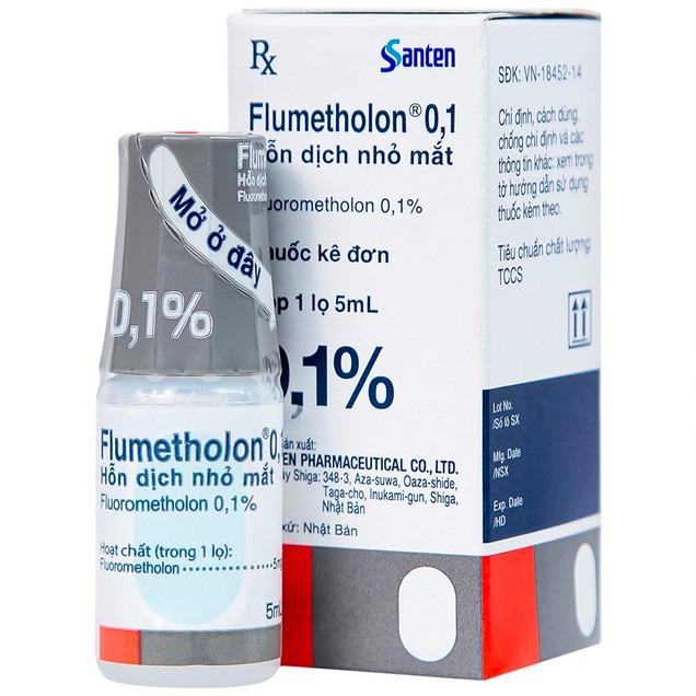 Flumetholon 0,1% 5ml. Santen Nhật bản Hỗn dịch nhỏ mắt Flumetholon 0.1% Santen điều trị các bệnh viêm phía ngoài mắt (5ml)
