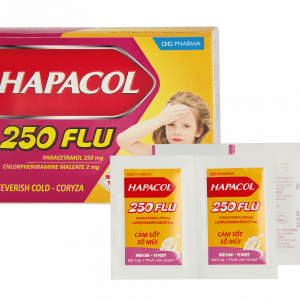 Cốm Hapacol 250 Flu hộp 24 gói - Dược Hậu Giang