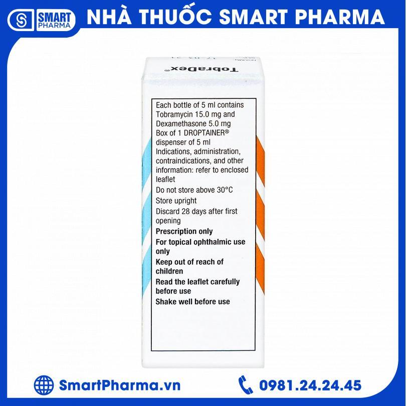 Hỗn dịch nhỏ mắt Tobradex điều trị tình trạng viêm ở mắt 3 Smart Pharma - Hon dich nho mat Tobradex dieu tri tinh trang viem o mat 3