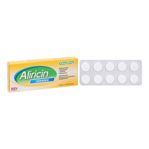 Thuốc Aliricin BRV Healthcare không đường điều trị viêm họng, viêm amidan (2 vỉ x 10 viên)