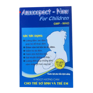 Thuốc bột Amucopect-New For Children TW1 hương cam giúp loãng đờm, tan đờm (10 gói x 1.5g)
