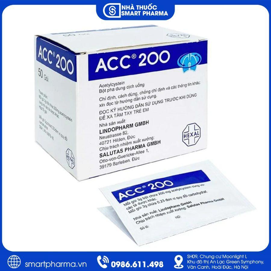 Nhà thuốc Smartpharma (48) Bột pha dung dịch uống ACC 200 tiêu nhầy trong bệnh phế quản
