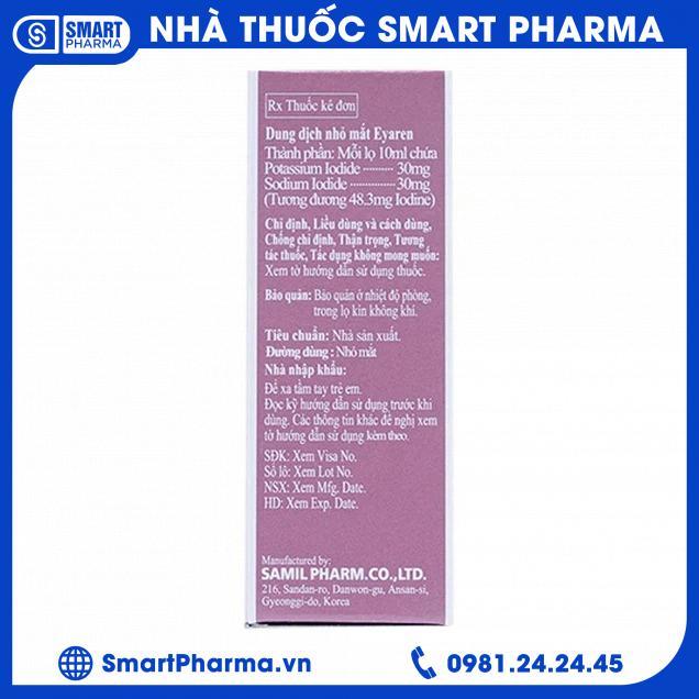 Smart Pharma Thuốc nhỏ mắt Eyaren 10ml Samil điều trị vẩn đục, xuất huyết pha lê thể, đục thủy tinh thể 2 Smart Pharma - Smart Pharma Thuoc nho mat Eyaren 10ml Samil dieu tri van duc xuat huyet pha le the duc thuy tinh the 2