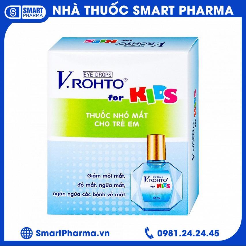 Smart Pharma Thuốc nhỏ mắt V.Rohto For Kids giảm mỏi mắt, đỏ mát, ngứa mắt Smart Pharma - Smart Pharma Thuoc nho mat V.Rohto For Kids giam moi mat do mat ngua mat