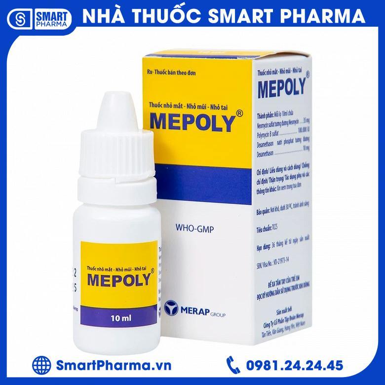 Thuốc Mepoly Merap dùng cho viêm kết mạc, mi mắt, viêm mũi, viêm tai Thuốc Mepoly Merap dùng cho viêm kết mạc, mi mắt, viêm mũi, viêm tai