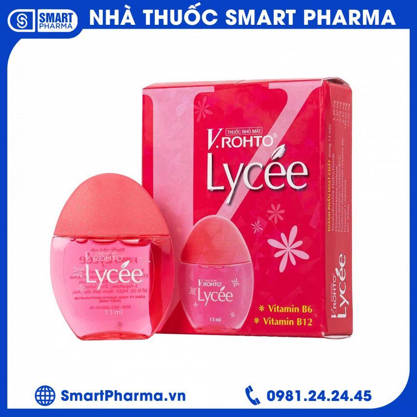 Thuốc nhỏ mắt V.Rohto Lycée 13ml điều trị đỏ mắt, ngứa mắt, mỏi mắt Smart Pharma Thuốc nhỏ mắt V.Rohto Lycée 13ml điều trị đỏ mắt, ngứa mắt, mỏi mắt