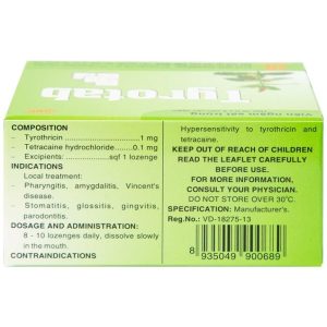 Smart Pharma - Viên ngậm Tyrotab trị viêm họng, viêm amidan (10 vỉ x 8 viên) 3 Smart Pharma - Tyrotab 2