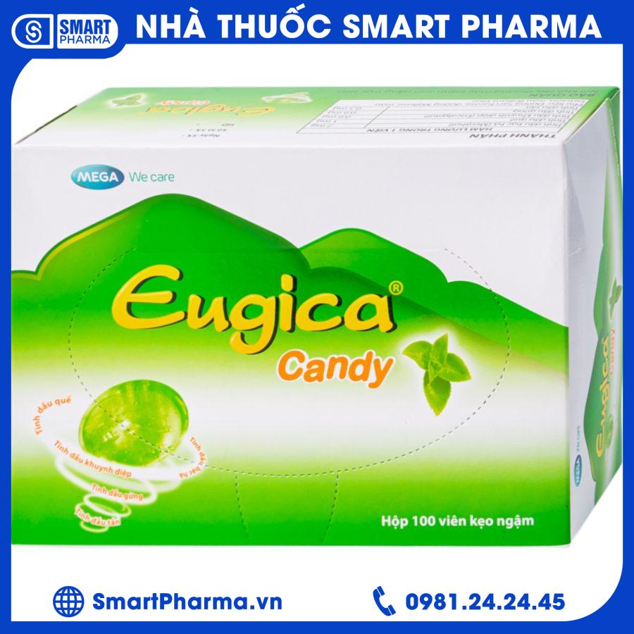 Eugica Candy hỗ trợ làm ấm, thông cổ (hộp 100 viên)