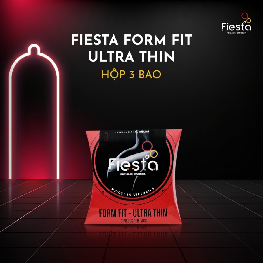 Bao cao su Fiesta Form Fit 3 cái ôm sát, siêu mỏng