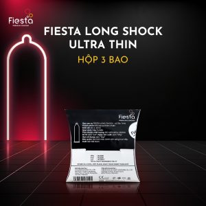 Fiesta Long Shock 3 cái - Bao cao su kéo dài, siêu mỏng