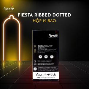 Smart Pharma - Bao cao su Fiesta Ribbed Dotted gân, gai, bo đầu 12 cái 1 Bao cao su Fiesta Ribbed Dotted gân, gai, bo đầu 12 cái