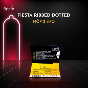 Smart Pharma - Bao cao su Fiesta Ribbed Dotted 3 cái gân, gai, bo đầu 3 IN 1 1 Smart Pharma - fiesta ribbed dotted 3 cai 1