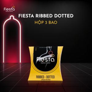 Bao cao su Fiesta Ribbed Dotted 3 cái gân, gai, bo đầu 3 IN 1