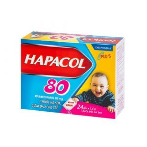 Smart Pharma - Bột sủi Hapacol 80mg DHG giảm đau, hạ sốt hộp 24 gói 1 Smart Pharma - hapacol 80mg
