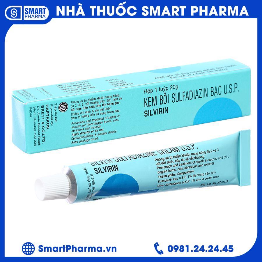 kem-boi-Silvirin Kem bôi Silvirin trị nhiễm khuẩn trong phỏng độ hai/ba (20g)