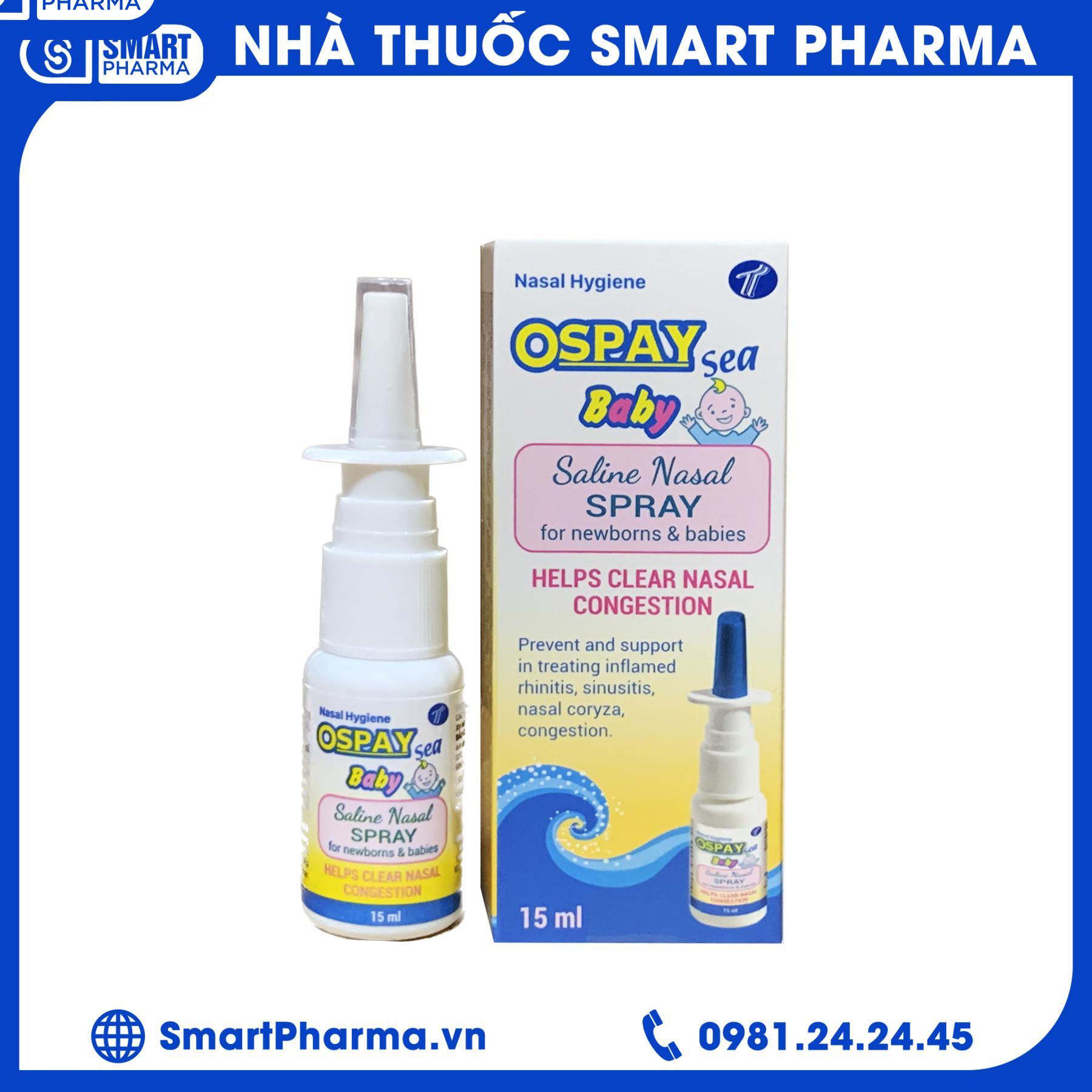 ospay-baby Ospay Baby dung dịch xịt vệ sinh mũi hàng ngày (lọ 15ml)