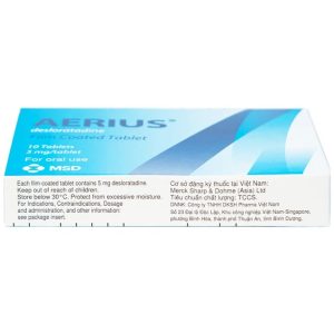Smart Pharma - Thuốc Aerius 5mg MSD giảm viêm mũi dị ứng, mày đay (1 vỉ x 10 viên) 3 Smart Pharma - Aerius 5mg 1