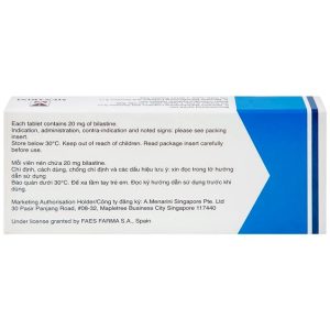 Smart Pharma - Thuốc Bilaxten 20mg điều trị viêm mũi dị ứng, mày đay (1 vỉ x 10 viên) 5 Smart Pharma - Bilaxten 20mg 1