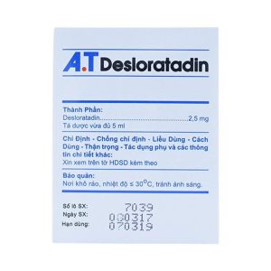 Smart Pharma - Dung dịch uống A.T Desloratadin 2.5mg An Thiên giảm viêm mũi dị ứng, mày đay mạn tính (30 ống x 5ml) 2 Smart Pharma - Desloratadin AT 1
