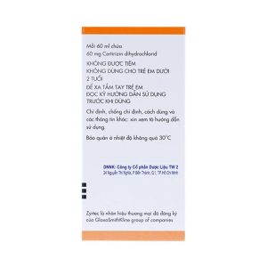 Smart Pharma - Dung dịch uống Zyrtec GSK giảm viêm mũi dị ứng, mày đay (60ml) 2 Smart Pharma - Zyrtec 1