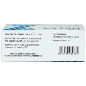 Smart Pharma - Thuốc Zyzocete Thephaco giảm viêm mũi dị ứng, mày đay (10 vỉ x 10 viên) 1 Smart Pharma - Zyzocete 1