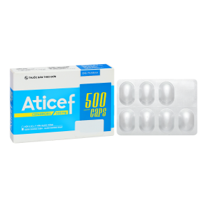 Thuốc Aticef 500mg DHG Pharma điều trị nhiễm khuẩn từ nhẹ đến vừa (2 vỉ x 7 viên)