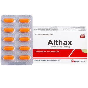 Thuốc Althax 120mg Mediplantex điều trị viêm mũi dị ứng, nhiễm khuẩn hô hấp (3 vỉ x 10 viên)
